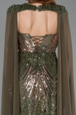 Abendkleid Lang Schuppig Khaki ABU5828