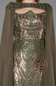 Abendkleid Lang Schuppig Khaki ABU5828