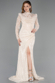 Abendkleid Lang Spitze Beige ABU5771