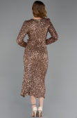 Partykleid Midi Schuppig Kupfer ABK2543