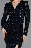 Partykleid Midi Schuppig Marineblau ABK2543