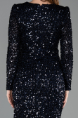Partykleid Midi Schuppig Marineblau ABK2543