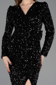 Partykleid Midi Schuppig Schwarz ABK2543