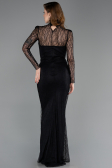 Standesamtkleid Lang Spitze Schwarz ABU5823