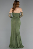 Khaki Standesamtkleid Spitze Lang ABU5603