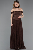 Abendkleid Lang Spitze Braun ABU5799