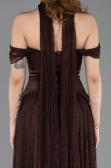 Abendkleid Lang Spitze Braun ABU5799