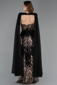 Abendkleid Lang Schuppig Schwarz ABU5828