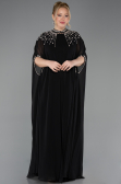 Abendkleid in Übergröße Lang Chiffon Schwarz ABU5845