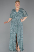 Abendkleid in Übergröße Lang Schuppig Minzgrün ABU5846