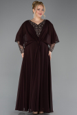 Abendgarderobe in Großen Größen Lang Chiffon Braun ABU5850