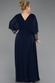 Abendgarderobe in Großen Größen Lang Chiffon Marineblau ABU5850