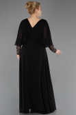 Abendgarderobe in Großen Größen Lang Chiffon Schwarz ABU5850