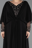 Abendgarderobe in Großen Größen Lang Chiffon Schwarz ABU5850