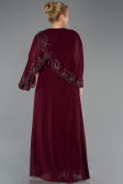 Abendkleid in Übergröße Lang Chiffon Pflaume ABU5852