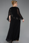 Abendkleid in Übergröße Lang Chiffon Schwarz ABU5852