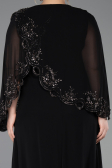 Abendkleid in Übergröße Lang Chiffon Schwarz ABU5852