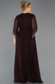 Abendgarderobe in Großen Größen Lang Chiffon Braun ABU5853