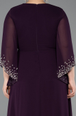 Abendgarderobe in Großen Größen Lang Chiffon Violette ABU5853