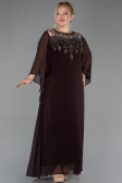 Kleider in Großen Größen Lang Chiffon Braun ABU5854