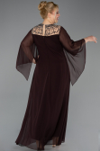 Kleider in Großen Größen Lang Chiffon Braun ABU5854