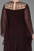 Kleider in Großen Größen Lang Chiffon Braun ABU5854