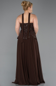 Abendgarderobe in Großen Größen Lang Chiffon Braun ABU5855