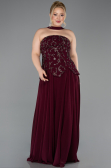 Kirschrot Abendgarderobe İn Großen Größen Chiffon Lang ABU5855
