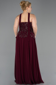 Kirschrot Abendgarderobe İn Großen Größen Chiffon Lang ABU5855