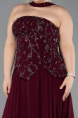 Kirschrot Abendgarderobe İn Großen Größen Chiffon Lang ABU5855