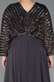 Kleider in Großen Größen Lang Chiffon Anthrazit ABU5859