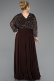 Kleider in Großen Größen Lang Chiffon Braun ABU5859