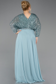 Kleider in Großen Größen Lang Chiffon Minzgrün ABU5859