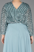 Kleider in Großen Größen Lang Chiffon Minzgrün ABU5859