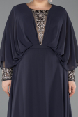 Kleider in Großen Größen Lang Chiffon Anthrazit ABU5860