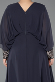 Kleider in Großen Größen Lang Chiffon Anthrazit ABU5860