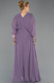 Kleider in Großen Größen Lang Chiffon Lila ABU5860