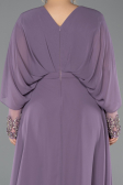 Kleider in Großen Größen Lang Chiffon Lila ABU5860