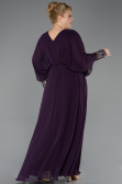 Kleider in Großen Größen Lang Chiffon Pflaume ABU5860
