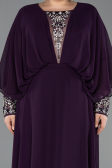 Kleider in Großen Größen Lang Chiffon Pflaume ABU5860