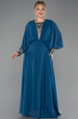 Kleider in Großen Größen Lang Chiffon Petrolgrün ABU5860
