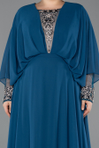 Kleider in Großen Größen Lang Chiffon Petrolgrün ABU5860