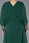 Kleider in Großen Größen Lang Chiffon Smaragdgrün ABU5860