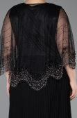 Kleider in Großen Größen Lang Chiffon Schwarz ABU5863