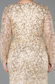 Abendkleid in Übergröße Lang Schuppig Gold ABU5871