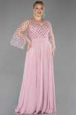 Abendkleid in Übergröße Lang Chiffon Puder ABU5875