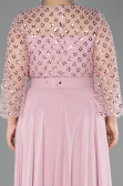 Abendkleid in Übergröße Lang Chiffon Puder ABU5875