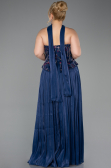 Abendkleid in Übergröße Lang Chiffon Marineblau ABU5793