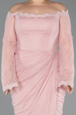Abendkleid in Übergröße Lang Spitze Puder ABU5880