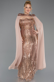 Abendkleid in Übergröße Lang Schuppig Kupfer ABU5830